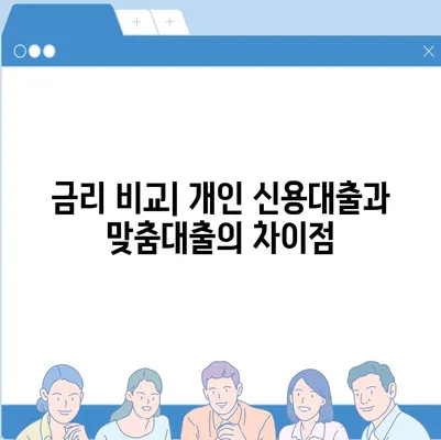 개인 신용대출 vs 맞춤대출, 금리와 한도의 차이점을 파악하는 방법 | 대출비교, 금융상식, 신용 관리"