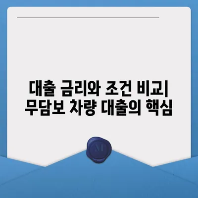 무담보 차량 대출의 장단점 완벽 분석! 실속 있는 선택을 위한 가이드 | 차량 대출, 금융, 대출 비교