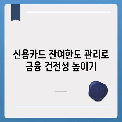 신용카드 잔여한도 정확한 인정 방법과 확인 팁 | 신용카드, 한도 확인, 금융 가이드