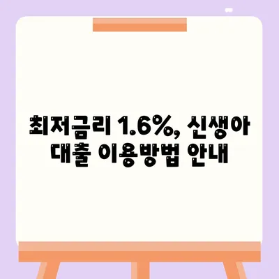 2024년 최저금리 1.6% 신생아 대출! 신생아 대출 vs 디딤돌 대출 비교 가이드 | 대출 조건, 금리, 혜택 분석