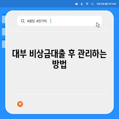 대부 비상금대출 신청 방법과 필수 팁 | 대출, 금융, 긴급 자금 필요 시