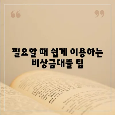 제2금융권 비상금대출 활용 방법과 유의사항 | 대출, 금융권, 비상금 관리