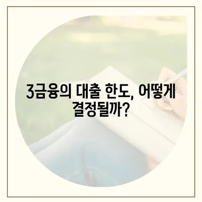 3금융 대출 한도와 금리 비교 완벽 가이드 | 대출 리뷰, 금융 정보, 저금리 찾기"