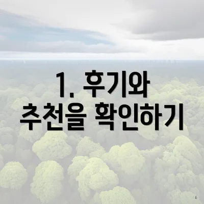 1. 후기와 추천을 확인하기