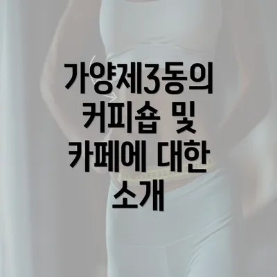 가양제3동의 커피숍 및 카페에 대한 소개