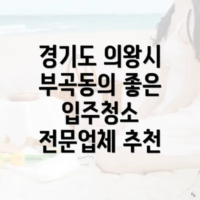 경기도 의왕시 부곡동의 좋은 입주청소 전문업체 추천