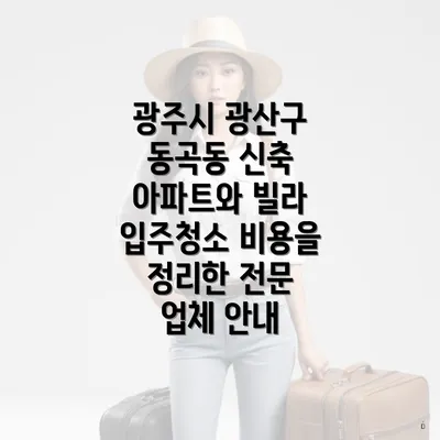 광주시 광산구 동곡동 신축 아파트와 빌라 입주청소 비용을 정리한 전문 업체 안내