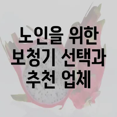 노인을 위한 보청기 선택과 추천 업체