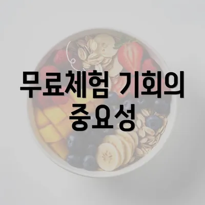 무료체험 기회의 중요성