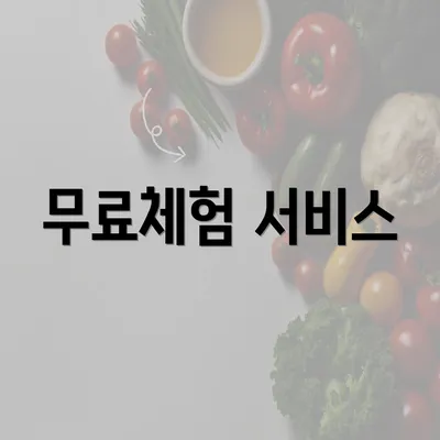 무료체험 서비스