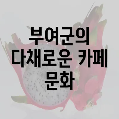 부여군의 다채로운 카페 문화