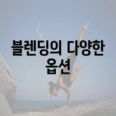 블렌딩의 다양한 옵션