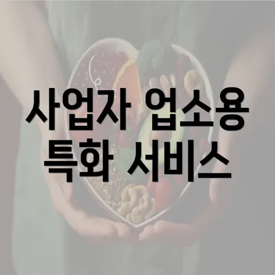 사업자 업소용 특화 서비스