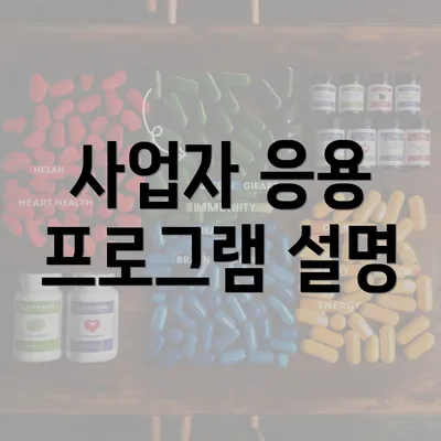 사업자 응용 프로그램 설명