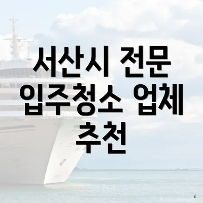 서산시 전문 입주청소 업체 추천