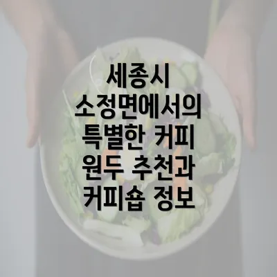 세종시 소정면에서의 특별한 커피 원두 추천과 커피숍 정보