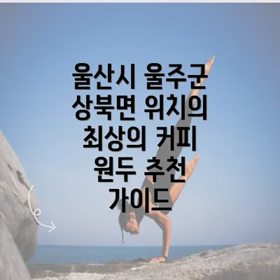 울산시 울주군 상북면 위치의 최상의 커피 원두 추천 가이드