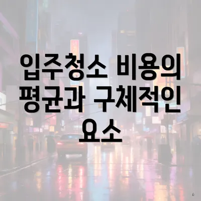 입주청소 비용의 평균과 구체적인 요소