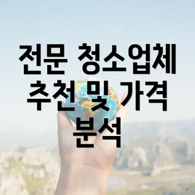 전문 청소업체 추천 및 가격 분석