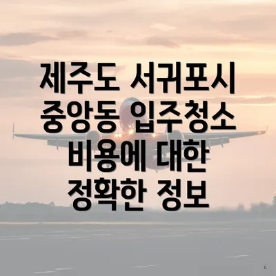 제주도 서귀포시 중앙동 입주청소 비용에 대한 정확한 정보