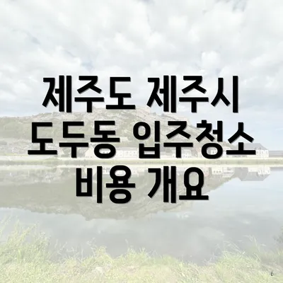 제주도 제주시 도두동 입주청소 비용 개요