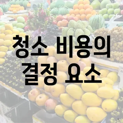 청소 비용의 결정 요소