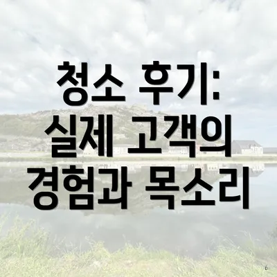 청소 후기: 실제 고객의 경험과 목소리