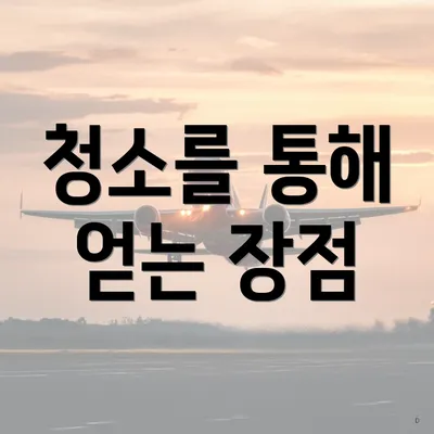 청소를 통해 얻는 장점