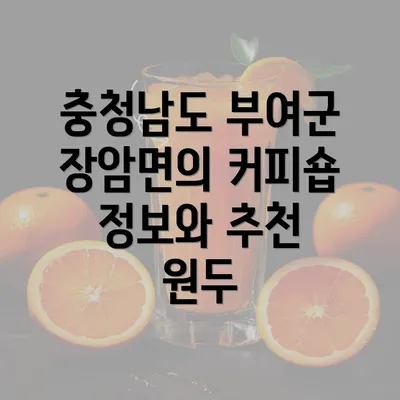 충청남도 부여군 장암면의 커피숍 정보와 추천 원두