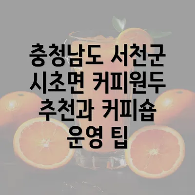 충청남도 서천군 시초면 커피원두 추천과 커피숍 운영 팁