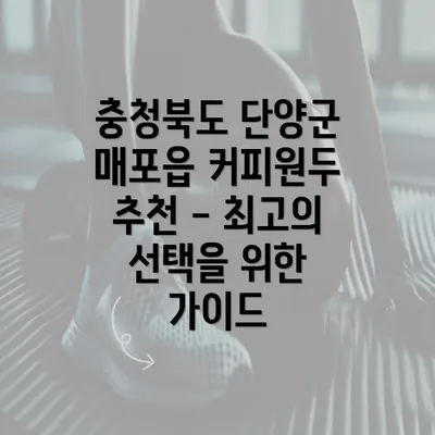 충청북도 단양군 매포읍 커피원두 추천 - 최고의 선택을 위한 가이드