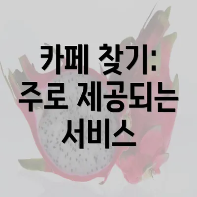 카페 찾기: 주로 제공되는 서비스