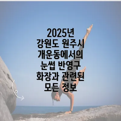 2025년 강원도 원주시 개운동에서의 눈썹 반영구 화장과 관련된 모든 정보