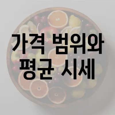 가격 범위와 평균 시세