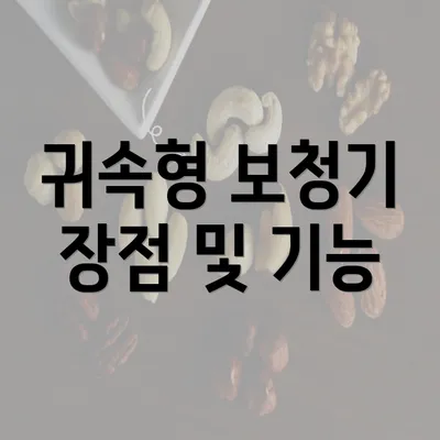 귀속형 보청기 장점 및 기능