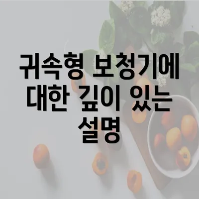 귀속형 보청기에 대한 깊이 있는 설명