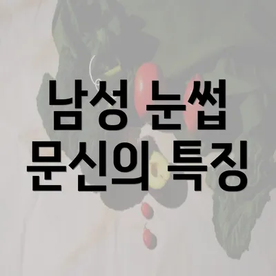 남성 눈썹 문신의 특징