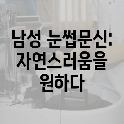 남성 눈썹문신: 자연스러움을 원하다