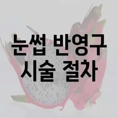 눈썹 반영구 시술 절차