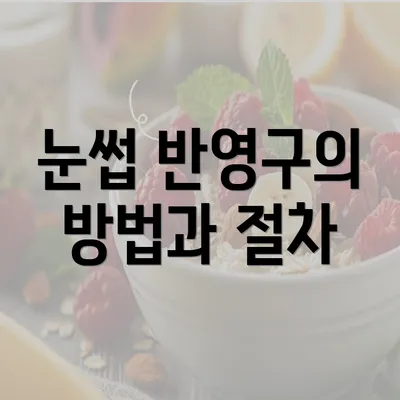 눈썹 반영구의 방법과 절차