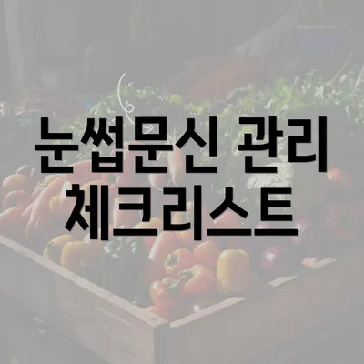 눈썹문신 관리 체크리스트