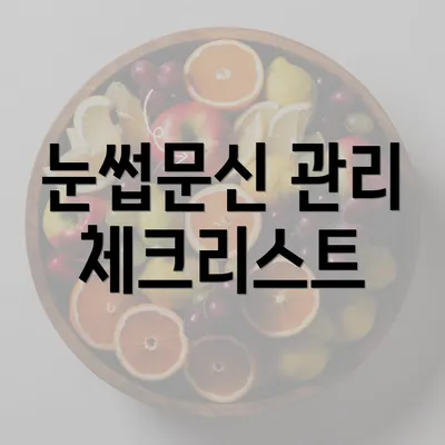 눈썹문신 관리 체크리스트