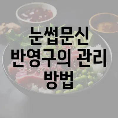 눈썹문신 반영구의 관리 방법