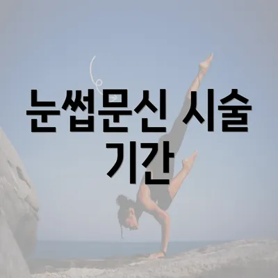 눈썹문신 시술 기간