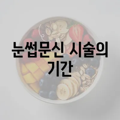 눈썹문신 시술의 기간