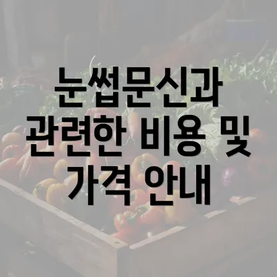 눈썹문신과 관련한 비용 및 가격 안내