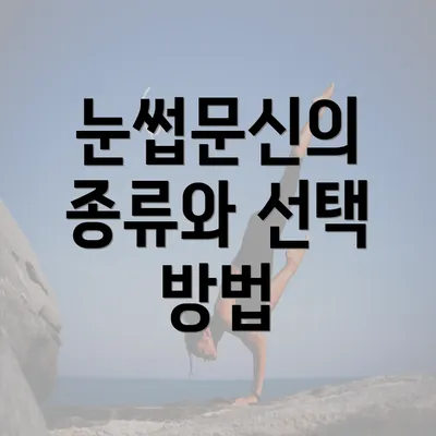 눈썹문신의 종류와 선택 방법