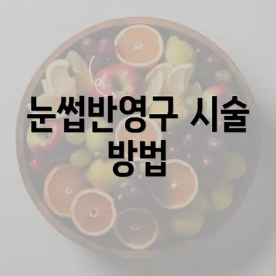 눈썹반영구 시술 방법