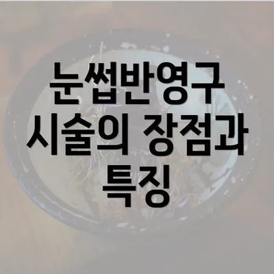 눈썹반영구 시술의 장점과 특징