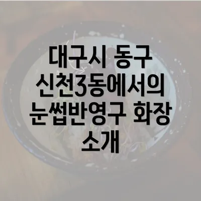 대구시 동구 신천3동에서의 눈썹반영구 화장 소개